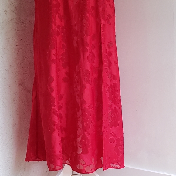 Vintage red slit ♥ Victoria's secret floral gown. Gold label - Picture 9 of 11